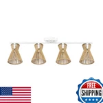 Globe Electric 64000050 28 4-LIGHT Track Lighting Matte White Natural Twine. Fixed Price $213.82.