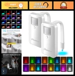 2 Pack Motion Sensor Toilet Night Lights, 16-COLOR Led Bowl Light, Fun Bathroom. Fixed Price $27.99.