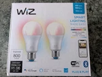 Wiz Smart Bulb Colors Led 60W Eq 8.8A19 Rgb Dimmable Wi-fi SPACESENSE-2PK. Fixed Price $18.98.