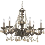 Crystorama Paris Market Lt Golden Teak Crystal Bronze Chdlr 5026-VB-GT-MWP. Fixed Price $629.99.