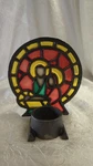 Cast Iron Stained Glass Religious Christmas Nativity Scene Vtg Candle Holder See. Fixed Price $11.99.