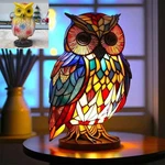 Stained Resin Animal Night Light Owl Glass Bedside Decorate Ornament. Fixed Price $11.23.