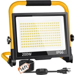 Isuerfy 24000LM Led Work Light 200W Ultra Brighter Flood 16FT Cord Switch. Fixed Price $99.73.