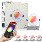 4" Led Smart Slim Recessed Pot Light, Wifi App & Voice Control, 120VAC, 9W, 6.... Fixed Price $136.66.
