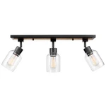 Globe Electric Griffith 3-LIGHT Track, Wood Toned And Matte Black Finis.... Fixed Price $39.99.