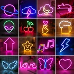 Led Neon Light Usb Battery Wall Lamp Bedroom Party Decoration. Fixed Price $22.00.
