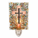 J Devlin Stained Glass Cross Night Light, Plug-in Decorative Lamp, Soft.... Fixed Price $46.72.