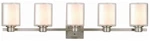 Design House 556175 Nickel Oslo 5-LIGHT Wall Sconce With Frosted White Shades. Fixed Price $320.85.
