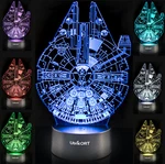 Ubikort Star Wars Lamp 3D Night Light Millennium Falcon, Great Gift.... Fixed Price $14.00.