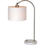 Project 62 Nickel Arc Task Table Lamp W/ Bulb Marble Base, White *distressed Pkg. Fixed Price $25.99.