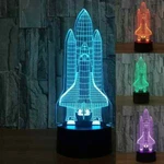 3D Led Illusion Shuttle Spaceship Usb 7COLOR Night Light Lamp Bedroom. Fixed Price $19.99.