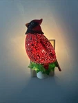 Nicholas Square Cardinal Night Light Christmas Holiday Plug Sparkly Holly. Fixed Price $9.89.