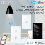 Moes 1/2/3 Gang Wifi Smart Light Dimmer Switch Wall Touch Panel Alexa Google App. Fixed Price $26.34.