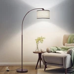 Arc Floor Lamp For Living Room, Adjustable Head, Tall Pole, 8W Led Bulb, Gray Sh. Fixed Price $91.94.
