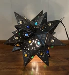 Vintage 18-POINT Star Light Handmade Mexican Hanging Tin Cut With Marbles. Fixed Price $99.99.