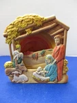 Vintage 1988 Nativity 3D Hand Painted Ceramic Light Up Scene By Tampa Bay Mold. Fixed Price $32.00.