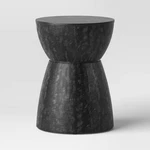 Prisma Round Wood Turned Drum Accent Table Black - Threshold. Fixed Price $49.29.