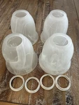 Set Of 4 Harbor Breeze Ceiling Fan Replacement Shades Marble Frost W/ Rings. Fixed Price $24.79.