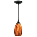 Vaxcel Milano Mini Pendant Smoky Fire Glass, Oil Rubbed Bronze - P0177. Fixed Price $89.99.