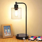 Modern Industrial Glass Table Lamp With Usb Charging - Dimmable Night Light. Fixed Price $192.30.