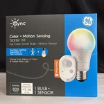 Cync By Ge Full Color Smart Bulb + Motion Sensor Starter Kit 93129715 New. Fixed Price $22.00.
