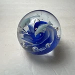 Dynasty Gallery Art Glass Paperweight Two Blue Dolphins Jumping Over Waves. Fixed Price $12.99.