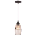 Vaxcel Milano 1 Light 5" Mini Pendant Amber Fog Glass, Oil Rubbed Bronze - P0277. Fixed Price $89.99.