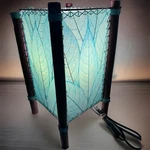 Eangee Sequoia Table Lamp Aqua Sea Blue Shade Made Of Real Cocoa Leaves. Fixed Price $65.00.