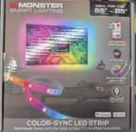 Monster Smart Lighting Hdmi Color Sync Led Strip For 85 Tvs Rgbic. Fixed Price $44.99.