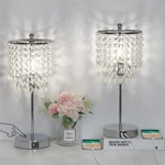 Crystal Table Set Of 2 Touch Control With Usb Ports Elegant. Fixed Price $91.27.