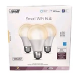 Feit Electric Smart Wifi Bulb Soft White 2700K Led 60W 3 Pack A19 New. Fixed Price $15.99.
