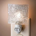 J Devlin Glass Art Stained Night Light - Clear Fused Chip Design, Ha. Fixed Price $47.92.