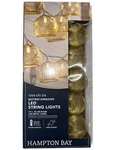 Hampton Bay Indoor 12' Battery Operated Metal 10-LIGHT Led String Lights. Fixed Price $14.99.