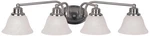Malaga 4-LIGHT Bath Vanity Satin Nickel. Fixed Price $91.80.