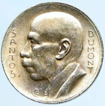 1938 Brazil Alberto Santos Dumont Aviation Antique Silver 5000 Reis Coin I97587. Fixed Price $106.20.