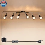 Hibay Plug Track Lighting 6-LIGHT Rotatable Ceiling Fixture Black. Fixed Price $87.59.