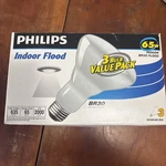 Philips 65 BR30 Indoor Flood Bulbs 3-PACK New 620 Lumens Old School. Fixed Price $24.99.