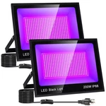 Upgraded 200W Led Black Light Pack With 10FT Cable, IP66 Waterproof Outdoor.... Fixed Price $99.86.