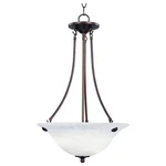 Maxim Malaga 3-LIGHT 16" Wide Oil Rubbed Bronze Pendant Marble Glass. Fixed Price $39.99.