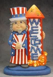 Ceramic Bisque Ready To Paint Uncle Sam Welcome 18" Tall X 11" Wide. Fixed Price $49.50.