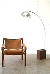 Mid Century Modern Petite Chrome Arc Floor Lamp By Nova Of Califonia. Fixed Price $750.00.