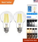 Energetic Dimmable A19 Led Edison Light Bulb, 12W Equivalent 100W, 1600LM Hig.... Fixed Price $21.59.
