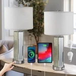 Velxee Touch Control Table Lamps Set Of 2, Modern Silver Mirror. Fixed Price $83.39.