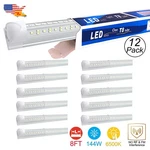 12 Pack 8 Foot Led Shop Light Fixture No Fm Interference 144W 6500K Bulbs. Fixed Price $248.82.