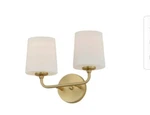 Maxim Bristol 2 Light 10" Tall Bathroom Sconce W/frosted Glass Shades Brass. Fixed Price $38.69.
