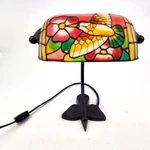 Renovators Supply Table Desk Lamp Stained Glass Hibiscus Hummingbird Base. Fixed Price $118.12.