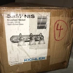 New Kichler, Bathroom Vanity Fixture, Brushed Nickel, Three Light, 5337NIS. Fixed Price $43.30.