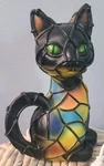 Stained Glass Cat Night Light Usb Resin Animal Table Lamp With Warm Glow. Fixed Price $16.00.