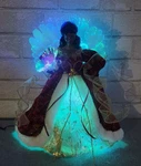 African American Fiber Optic Angel Christmas Tree Topper Red 12" Led Light Up. Fixed Price $28.99.