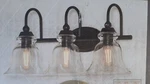 Nib Nice 3-LITE Bathroom Led Vanity Light W/ Clear Glass Shade (oil-rubbed Bronz. Fixed Price $99.95.